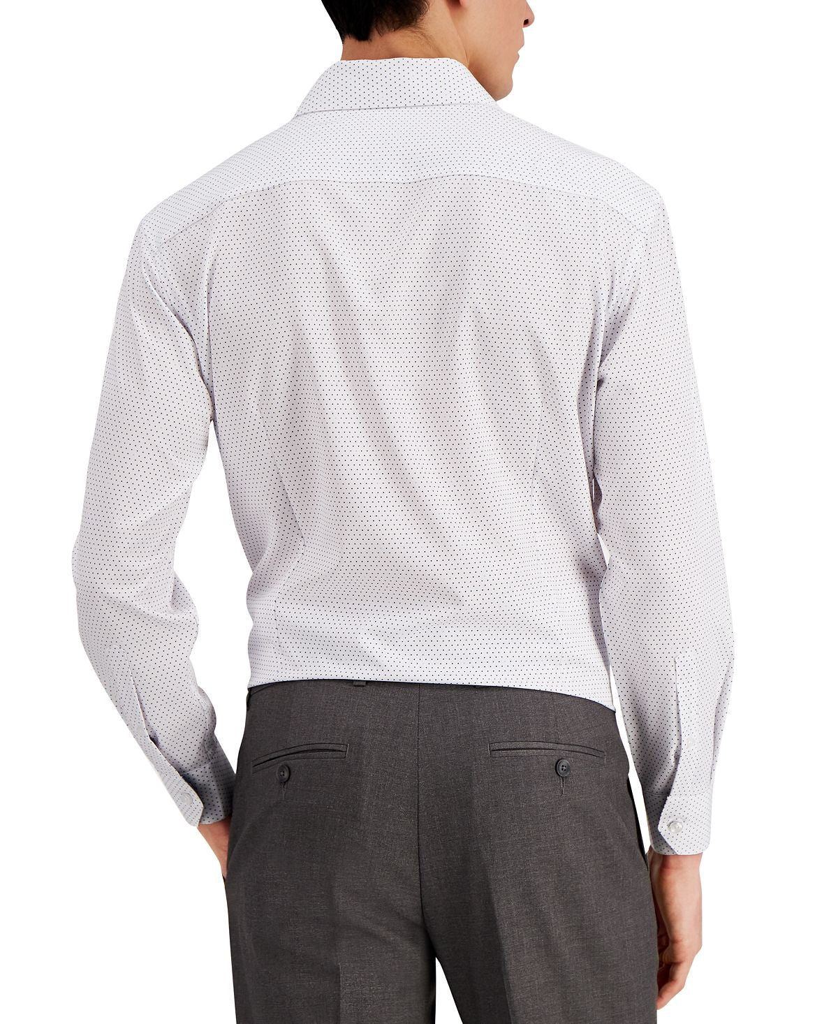 Tallia Men's Slim Fit No Iron Performance Stretch Dot Dress Shirt White Size XX-Large