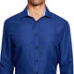 Society Of Threads Men's Slim Fit Non Iron Dot Dress Shirt Blue Size Small