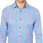 Construct Men's Slim Fit Plaid Comfort Dress Shirt Blue Size Medium