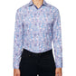 Society Of Threads Men's Slim Fit Performance Paisley Print Dress Shirt Blue Size Medium