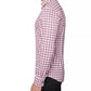 Construct Men's Slim Fit Performance Stretch Cooling Comfort Check Print Dress Shirt Red Size Medium