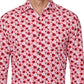 Society Of Threads Men's Slim Fit Floral Performance Dress Shirt Red Size X-Large