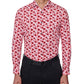 Society Of Threads Men's Slim Fit Floral Performance Dress Shirt Red Size X-Large