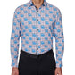 Society Of Threads Men's Slim Fit Floral Performance Dress Shirt Gray Size XX-Large