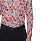 Society Of Threads Men's Slim Fit Floral Performance Dress Shirt Gray Size XX-Large