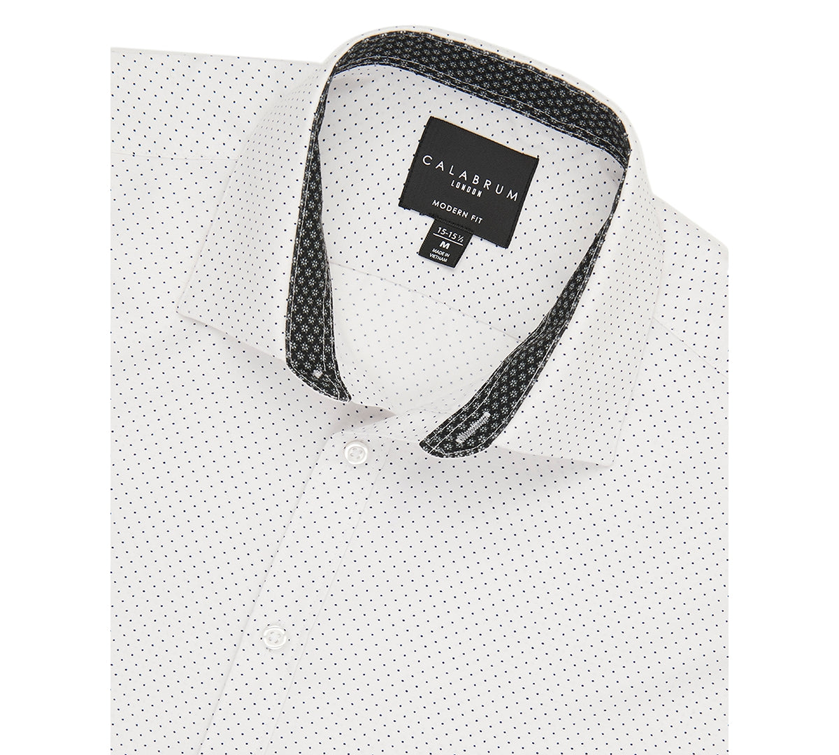 Calabrum Men's Regular Fit Performance Dress Shirt White Size Large