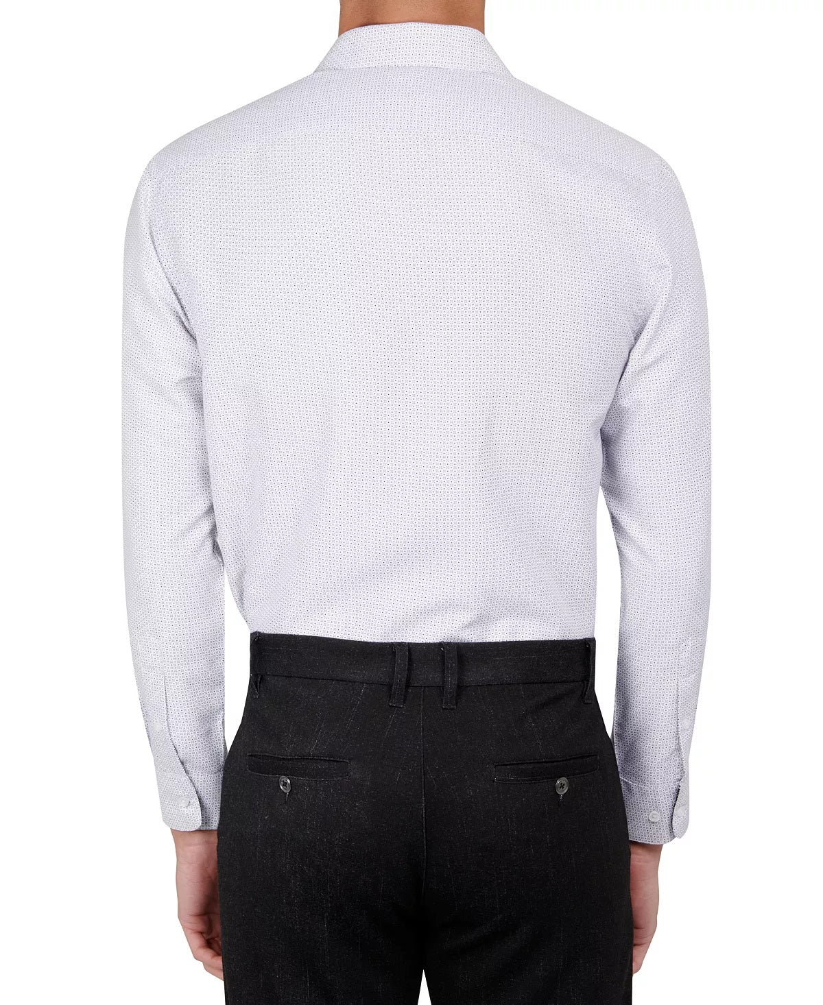 Calabrum Men's Regular Fit Performance Dress Shirt White Size Large