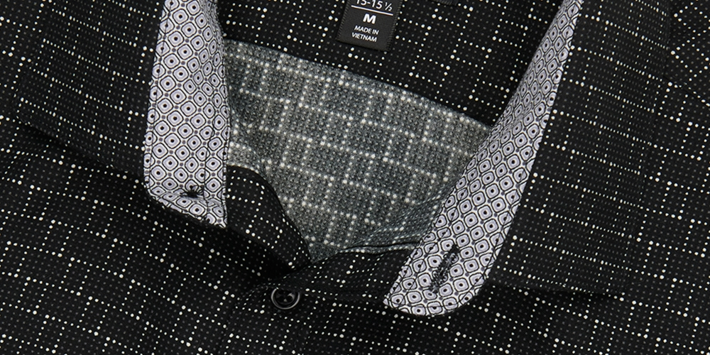 Calabrum Men's Regular Fit Performance Dress Shirt Black Size Large