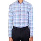 Construct Men's Slim Fit Plaid Performance Dress Shirt White Size Medium