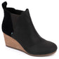 Toms Women's Kelsey Wedge Bootie Black Size 7M