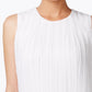 Calvin Klein Women's Sleeveless Pleated Blouse White Size Small