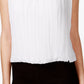 Calvin Klein Women's Sleeveless Pleated Blouse White Size Small
