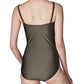 Calvin Klein Women's Pleated One Piece Swimsuit Brown Size 16