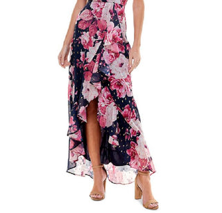 Crystal Doll Junior's Printed Ruffled Dress Blue Size 9