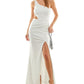 Crystal Doll Junior's One Shoulder Gown White Size 3