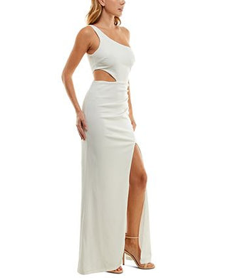 Crystal Doll Junior's One Shoulder Gown White Size 3