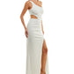Crystal Doll Junior's One Shoulder Gown White Size 7