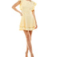 Crystal Doll Junior's Ruffle Sleeve Fit & Flare Dress Yellow Size Large