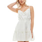 Crystal Doll Junior's Bow-Front Tiered Dress White Size Medium