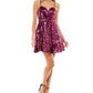 Crystal Doll Junior's Sweetheart Neckline Sequin Mesh Dress Purple Size 5