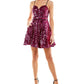 Crystal Doll Junior's Sweetheart Neckline Sequin Mesh Dress Purple Size 5