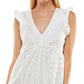 Crystal Doll Junior's Eyelet Shift Dress White Size X-Small