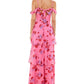 Crystal Doll Junior's Cold Shoulder Tiered Maxi Dress Pink Size 3
