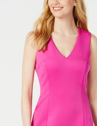 Donna Ricco Women's Ruffle Hem Sheath Dress Pink Size 8