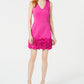 Donna Ricco Women's Ruffle Hem Sheath Dress Pink Size 8