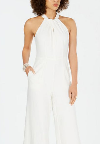 Julia Jordan Women's Halter Neck Jumpsuit White Size 16