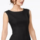 Donna Ricco Women's Ruffle Hem Sheath Dress Black Size 8