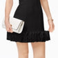 Donna Ricco Women's Ruffle Hem Sheath Dress Black Size 8