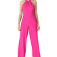 Julia Jordan Women's Halter Neck Jumpsuit Pink Size 4