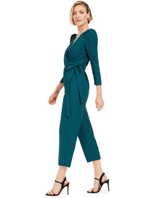 Julia Jordan Women's Puff Shoulder Jumpsuit Green Size 2