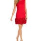 Donna Ricco Women's Ruffled Hem Sheath Dress Red Size 8