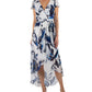 Julia Jordan Women's Printed High Low Maxi Dress Blue Size 14