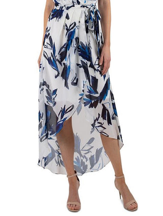 Julia Jordan Women's Printed High Low Maxi Dress Blue Size 14