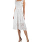 Julia Jordan Women's Zippered Ruffled Embroidered Flutter Sleeve Square Neck Dress White Size 12