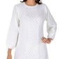 Robbie Bee Women's Textured Sweater Dress White Size X-Large