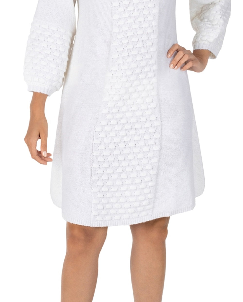 Robbie Bee Women's Textured Sweater Dress White Size X-Large