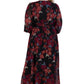 Robbie Bee Women's Floral Chiffon Maxi Dress Black Size 14W