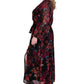 Robbie Bee Women's Floral Chiffon Maxi Dress Black Size 14W
