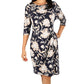Robbie Bee Women's Floral Print Side Knot Dress Blue Size Petite Large