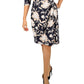 Robbie Bee Women's Floral Print Side Knot Dress Blue Size Petite Large