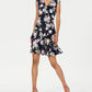 Robbie Bee Women's Triple Ruffle Fit & Flare Dress Blue Size Petite Medium