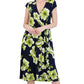 Robbie Bee Women's Side Ring Midi Dress Blue Size Large