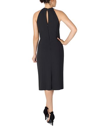Julia Jordan Women's Twist Neck Sheath Dress Black Size 8