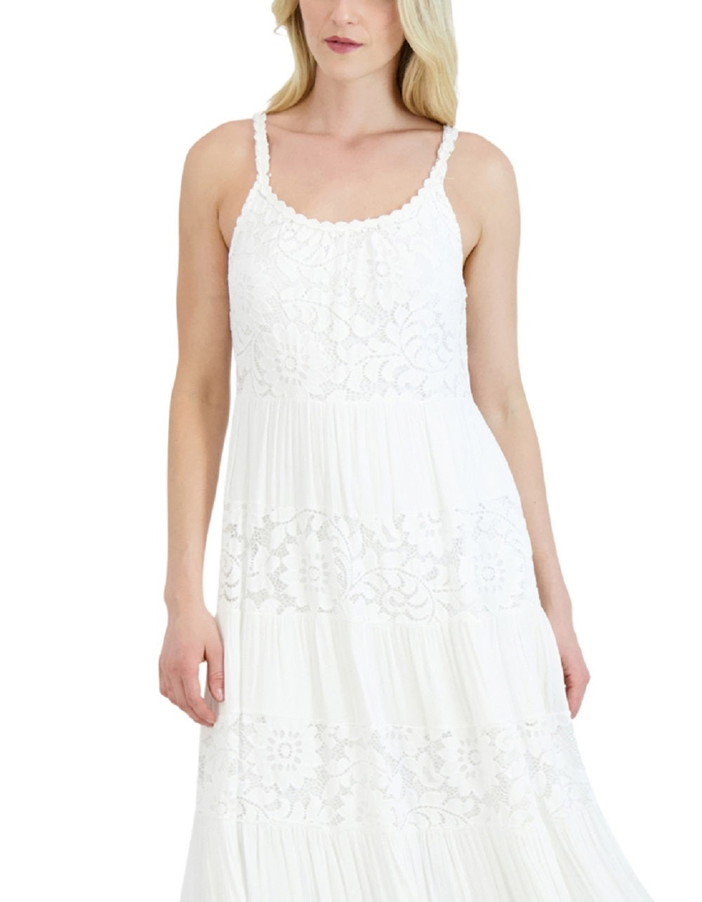 Robbie Bee Women's Lace A Line Dress White Size Small