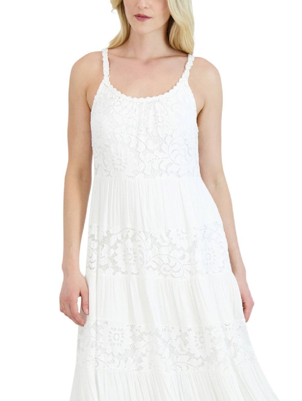 Robbie Bee Women's Lace A Line Dress White Size Medium