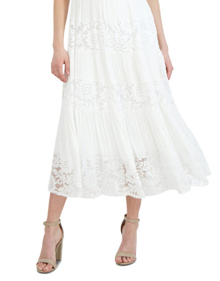 Robbie Bee Women's Lace A Line Dress White Size Medium